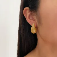 1 Pair IG Style Simple Style Water Droplets Arylic 18K Gold Plated Ear Studs sku image 11