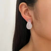 1 Pair IG Style Simple Style Water Droplets Arylic 18K Gold Plated Ear Studs sku image 12