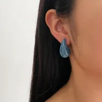 1 Pair IG Style Simple Style Water Droplets Arylic 18K Gold Plated Ear Studs sku image 5