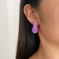 1 Pair IG Style Simple Style Water Droplets Arylic 18K Gold Plated Ear Studs sku image 3