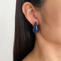 1 Pair IG Style Simple Style Water Droplets Arylic 18K Gold Plated Ear Studs sku image 1