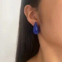 1 Pair IG Style Simple Style Water Droplets Arylic 18K Gold Plated Ear Studs sku image 2