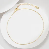 Simple Style Geometric Sterling Silver Polishing 14K Gold Plated White Gold Plated Women's Anklet main image 7