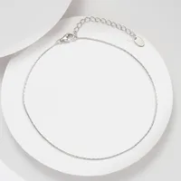 Simple Style Geometric Sterling Silver Polishing 14K Gold Plated White Gold Plated Women's Anklet main image 6