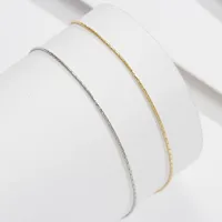 Simple Style Geometric Sterling Silver Polishing 14K Gold Plated White Gold Plated Women's Anklet main image 4
