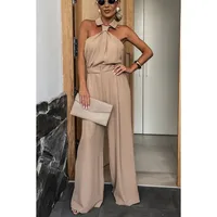 Women's Holiday Daily Streetwear Solid Color Full Length Zipper Jumpsuits main image 4