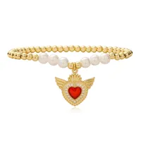 Copper Simple Style Shiny Plating Inlay Heart Shape Zircon Bracelets main image 2