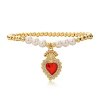 Copper Simple Style Shiny Plating Inlay Heart Shape Zircon Bracelets sku image 2