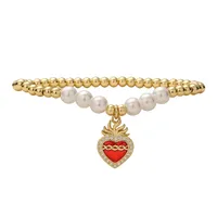 Copper Simple Style Shiny Plating Inlay Heart Shape Zircon Bracelets sku image 3