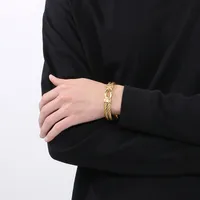 Hip-Hop Solid Color 304 Stainless Steel Men's Cuff Bracelets main image 3