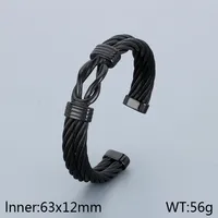 Hip-Hop Solid Color 304 Stainless Steel Men's Cuff Bracelets sku image 1