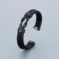 Hip-Hop Solid Color 304 Stainless Steel Men's Cuff Bracelets main image 5
