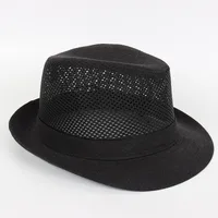 Factory Supply Outdoor Beach Casual Bowler Hat Middle-Aged And Elderly Men's Hat Sun Hat Summer Mesh Top Hat Wholesale sku image 2
