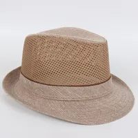 Factory Supply Outdoor Beach Casual Bowler Hat Middle-Aged And Elderly Men's Hat Sun Hat Summer Mesh Top Hat Wholesale sku image 8