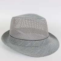 Factory Supply Outdoor Beach Casual Bowler Hat Middle-Aged And Elderly Men's Hat Sun Hat Summer Mesh Top Hat Wholesale sku image 6