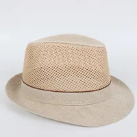 Factory Supply Outdoor Beach Casual Bowler Hat Middle-Aged And Elderly Men's Hat Sun Hat Summer Mesh Top Hat Wholesale sku image 10