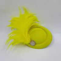 Unisex Basic Solid Color Feather Eaveless Fedora Hat sku image 4