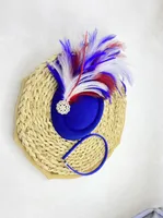 Unisex Basic Solid Color Feather Eaveless Fedora Hat sku image 13