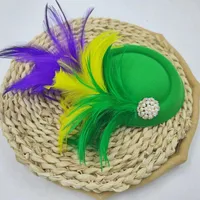 Unisex Basic Solid Color Feather Eaveless Fedora Hat sku image 6