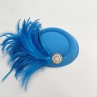 Unisex Basic Solid Color Feather Eaveless Fedora Hat sku image 10