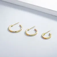 1 Pair 925 Sterling Silver Zircon Color Block Earrings main image 3