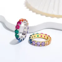 925 Sterling Silver Zircon Color Block Rings main image 1