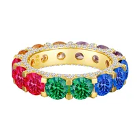 925 Sterling Silver Zircon Color Block Rings main image 4