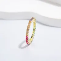 925 Sterling Silver Zircon Color Block Rings main image 2