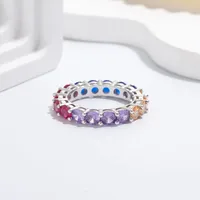 925 Sterling Silver Zircon Color Block Rings sku image 20