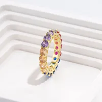 925 Sterling Silver Zircon Color Block Rings sku image 19
