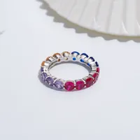 925 Sterling Silver Zircon Color Block Rings sku image 16