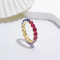 925 Sterling Silver Zircon Color Block Rings sku image 14