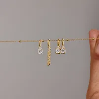 Sterling Silver Simple Style Classic Style Inlay Letter Zircon Pendant Necklace main image 3