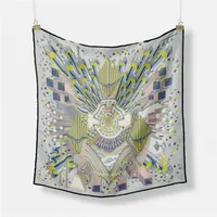 Women's Lady Classic Style Printing Twill Silk Scarf Scarf sku image 4