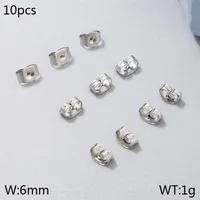 10 PCS/Package 304 Stainless Steel 18K Gold Plated Solid Color Hook Earring Findings sku image 1