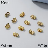 10 PCS/Package 304 Stainless Steel 18K Gold Plated Solid Color Hook Earring Findings sku image 2
