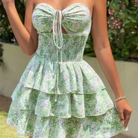 Women's Regular Dress Sexy Halter Neck Printing Sleeveless Ditsy Floral Above Knee Holiday Beach Date main image 4