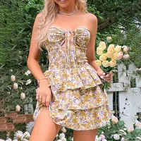 Women's Regular Dress Sexy Halter Neck Printing Sleeveless Ditsy Floral Above Knee Holiday Beach Date sku image 6