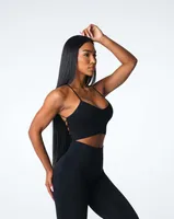 Sports Solid Color Nylon Halter Neck Active Tops Halter Crisscross Tank main image 3