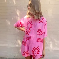 Women's Casual Geometric Polyester Shirt Collar Printing Pocket Active Sets main image 5