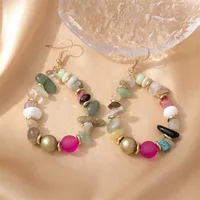 1 Pair Simple Style Classic Style Color Block Beaded Arylic Alloy Drop Earrings sku image 1