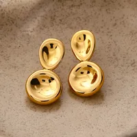 1 Pair IG Style Geometric Plating 304 Stainless Steel Titanium Steel 18K Gold Plated Earrings main image 5