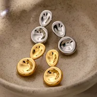 1 Pair IG Style Geometric Plating 304 Stainless Steel Titanium Steel 18K Gold Plated Earrings main image 1