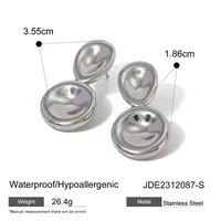 1 Pair IG Style Geometric Plating 304 Stainless Steel Titanium Steel 18K Gold Plated Earrings sku image 1