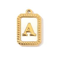 A Pack Of 3 201 Stainless Steel Shell 18K Gold Plated Letter Polished Pendant main image 3