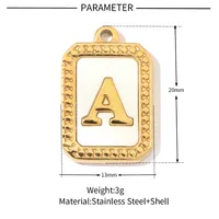 A Pack Of 3 201 Stainless Steel Shell 18K Gold Plated Letter Polished Pendant main image 4