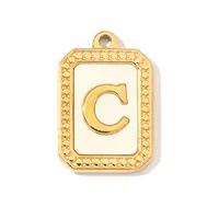 A Pack Of 3 201 Stainless Steel Shell 18K Gold Plated Letter Polished Pendant main image 2