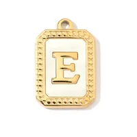 A Pack Of 3 201 Stainless Steel Shell 18K Gold Plated Letter Polished Pendant sku image 5