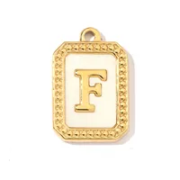 A Pack Of 3 201 Stainless Steel Shell 18K Gold Plated Letter Polished Pendant sku image 6