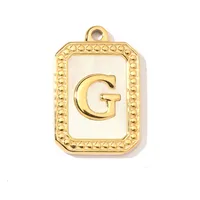 A Pack Of 3 201 Stainless Steel Shell 18K Gold Plated Letter Polished Pendant sku image 7